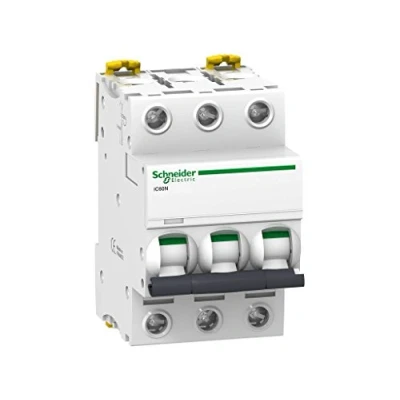 Afbeelding van Schneider electric ic60n installatieautomaat 3 polig 6ka 10ka c karakteristiek 20a 6 modulen a9f79320