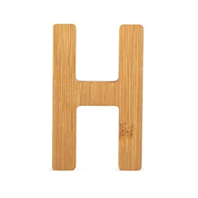 Afbeelding van small foot 12061 ABC letter H van duurzame bamboe, combineerbaar met andere letters als decoratie of deurbordje