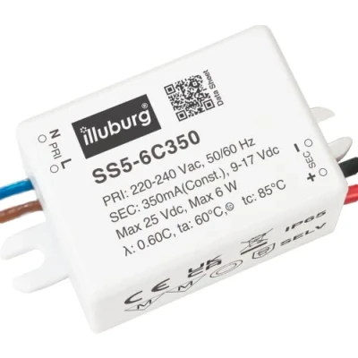 Afbeelding van Eaglerise LED transformator 350mA 6W waterdicht IP65 voeding driver constante stroom, wit