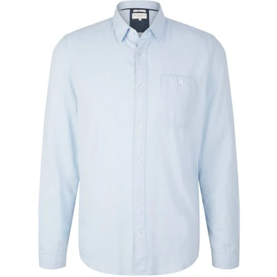 Afbeelding van TOM Tailor Overhemd, Heren, Maat: XXL, Light blue white structure