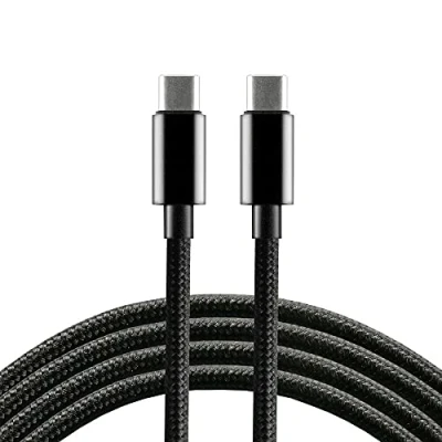 Afbeelding van everActive USB C PD kabel, nylonkabel, met 60 W snellaadondersteuning, Power Delivery 3 A, 100 cm lang, model: CBB 1PD3, zwart, 1 m