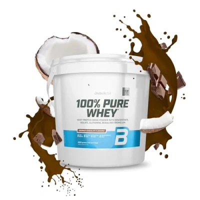 Afbeelding van BioTechUSA 100% Pure Whey Eiwitpoeder met BCAA en Glutamine Glutenvrij, Palmolievrij 21g Eiwit per portie, 4 kg, Kokos Chocolade
