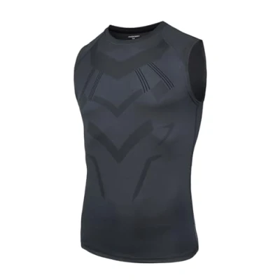 Afbeelding van AMZSPORT Compressieshirt voor heren, sport, mouwloos, basislaag, sneldrogend, top, 111035 grijs, XL