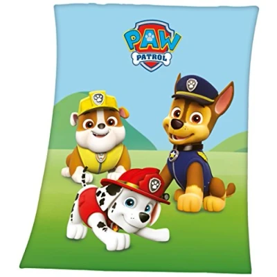 Afbeelding van paw patrol Kinderdeken met motief en opschrift, knuffeldeken