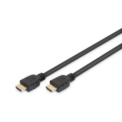 Afbeelding van Digitus AK 330124 020 S HDMI kabel Aansluitkabel A stekker, stekker 2.00 m Zwart 8K UHD, Vergulde steekcontacten, Afscherming gevlochten,