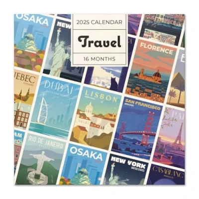Afbeelding van Grupo Erik Kalender 2025 Travel wandkalender 12 maanden Broschürenkalender 30x30 cm Fsc gecertificeerde +Bonus 4