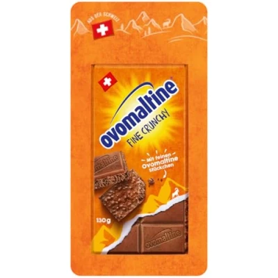 Afbeelding van Ovomaltine Crunchy Tafelchocolade, originele Zwitserse melkchocoladetafel met knapperige stukjes van de fijnste cacao, duurzaam (1 x 100 g)