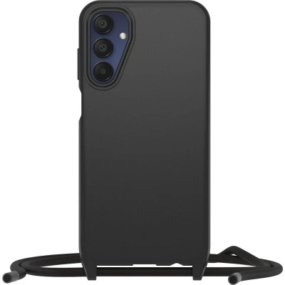 Afbeelding van OtterBox React Lanyard hoesje voor Samsung Galaxy A15 / 5G, ultradun, beschermhoesje met verstelbare en afneembare kettingriem, getest volgens militaire standaard, Zwart, Zonder Verpakking