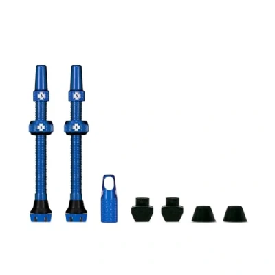 Afbeelding van Muc Off Tubeless Valves, Blue 60mm Dust Caps for Bikes with Valve Core Removal Tool Presta MTB/Road/Gravel
