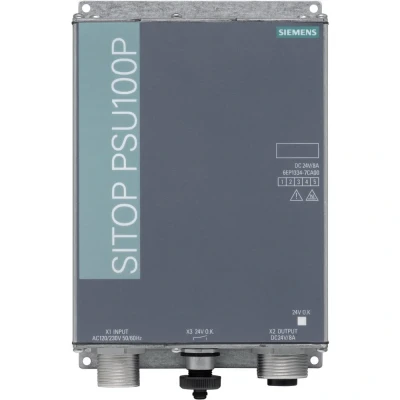 Afbeelding van Siemens sitop psu100p ip67 gestabilizeerde voeding input 120 230 vac output 24 vdc 8a 6ep1334 7ca00