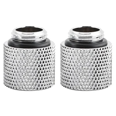 Afbeelding van Richer R 2 stuks waterkoeling G1 / 4 schroeven, koperen schroefdraad mannelijk naar vrouwelijk extender fitting adapter schroevenzit set van voor computerwaterkoeling, zilverkleurig, 15 mm.