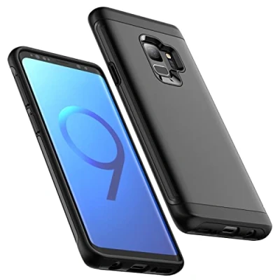 Afbeelding van JETech Shockproof Case voor Samsung Galaxy S9, Dubbel Laag Schokbestendige Beschermend Hoesje Cover met Schokabsorptie (Zwart)