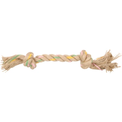 Afbeelding van Flamingo Speelgoed voor puppy&#039;s, hennep, Luro, geknoopt, 2 knopen, bruin, M, 32 x 5 cm