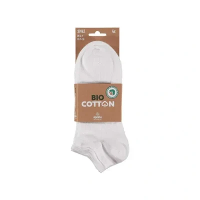 Afbeelding van Apollo Sneakersokken Bio Cotton 4 Pack 158490000 006 wit 39 42