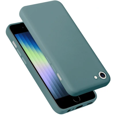 Afbeelding van Cadorabo Hoesje geschikt voor iPhone SE4 in LIQUID GROEN Beschermhoes gemaakt van flexibel TPU silicone Case Cover