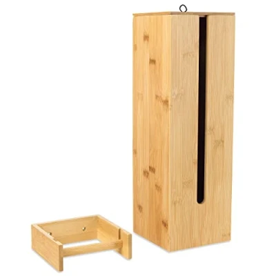 Afbeelding van Schramm® Bamboo set toiletpapierhouder staand 13,5 x 42 cm incl. muurbeugel