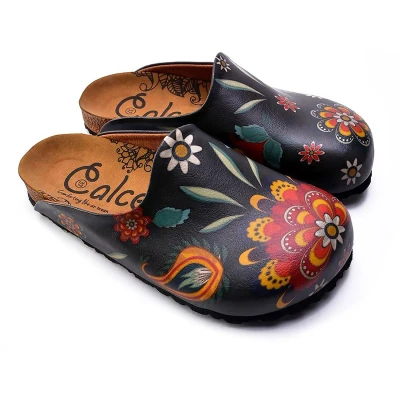 Afbeelding van GOBY Folk Garden Clogs Handmade Vegan Leer Dames Maat 42