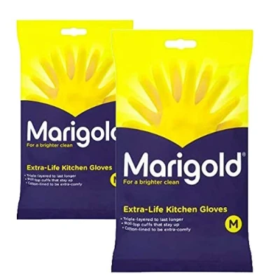 Afbeelding van Goudsbloemen Unisex goudsbloem handschoenen medium extra leven keukenhandschoenen 2 paar, geel, M Pack of UK