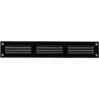 Afbeelding van 12&quot; x 2&quot; inch zwarte ventilatierooster stalen retourroosters voor plafond en zijwand HVAC met beschermingsscherm (11,81 1,97 inch, zwart)