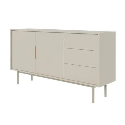 Afbeelding van Selsey VIVIARO Drressoir met drie lades 154 cm Grijsbeige