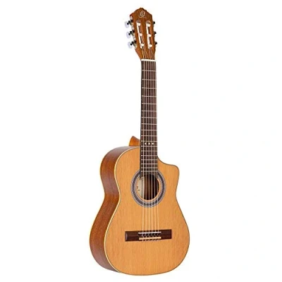 Afbeelding van Ortega RQ39 Requinto Series Pro Natural 1/2 formaat klassieke gitaar met gigbag