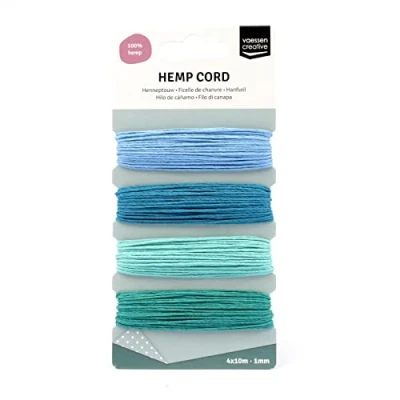 Afbeelding van Vaessen Creative Hemp Koord Assortiment 4x10m Blauw/groen