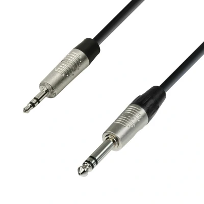 Afbeelding van Adam Hall 4 STAR BVW 0300 Instrumenten Aansluitkabel [1x Jackplug male 3,5 mm 1x 6,3 (stereo)] 3.00 m Zwart