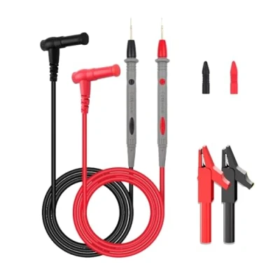 Afbeelding van 2 stuks multimeter meetleidingen, 4 mm, 19A, banaanstekker naar krokodillenklem, testkabel, 1 paar meetkabels voor multimeter, m lange accessoires, flexibele meetkabel laboratorium
