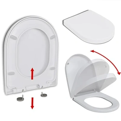 Afbeelding van vidaXL Toiletbril soft close met quick release ontwerp vierkant wit