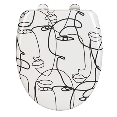 Afbeelding van WENKO Toiletzitting Faces van roestvrij edelstaal