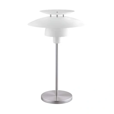 Afbeelding van EGLO Tafellamp Brenda, 1 lichtpunt, bedlampje van staal, kleur: nikkel mat, wit, fitting: E27, incl. schakelaar