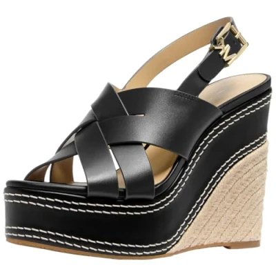 Afbeelding van Michael Kors Nora Wedge Sandalen Met Sleehak Dames Zwart Maat 39