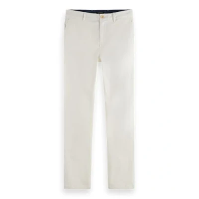 Afbeelding van Scotch &amp; Soda Heren Core Stuart Regular Slim Fit Stretch Cotton Chino Broek, Off White 0001, 36W x 36L