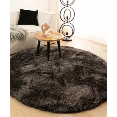 Afbeelding van Rond Shaggy Tapijt/Vloerkleed Meadow Antraciet 200 Cm