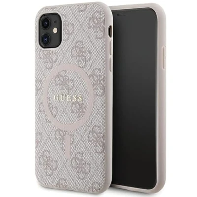 Afbeelding van Guess 4G Back Case (MagSafe Compatible) Geschikt voor Apple iPhone 11 (6.1&quot;) Roze