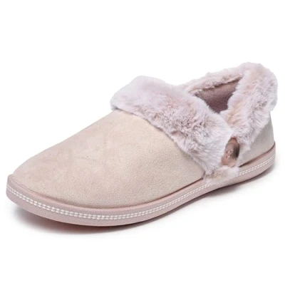 Afbeelding van Skechers Gezellige kampvuur Fresh Toast Slipper voor dames, Blush Microfiber Faux Fur, 38 EU