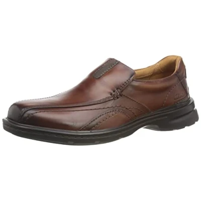 Afbeelding van Clarks Heren Gessler Step Oxford, Dark Tan Lea, 41 EU, EU
