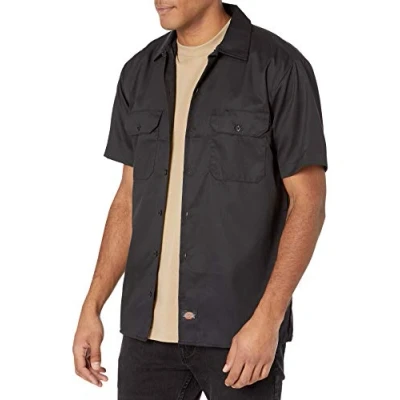 Afbeelding van Dickies CHEROKEE Werkshirt met korte mouwen voor heren camisa Trabajo Cortaál b l baaal rrrrrrrell takurzarm Arena beitshemd overhemd knoop, zwart, M