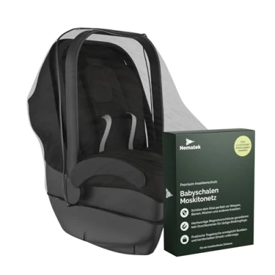 Afbeelding van Nematek Premium baby muggennet met magnetische insteeklus geschikt voor bijvoorbeeld Maxi Cosi en Cybex babyzitje insectennet incl. praktische draagtas elastiek