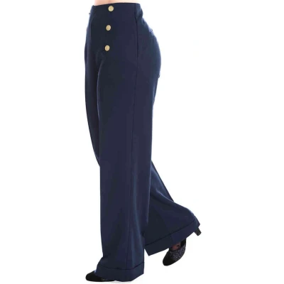 Afbeelding van Banned Adventures Ahead Button Wijde broek M Blauw