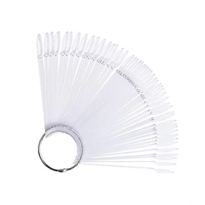 Afbeelding van Nagelweergavekaart, 50 stuks waaiervormige ronde kop nagellak paletten kleurendisplay kaart nagel praktijk gereedschap display sticks nail art stiletto nagelstalen (02)