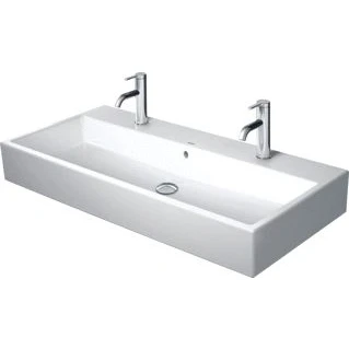 Afbeelding van Duravit Vero Air (meubel) wastafel met 2 kraangaten overloop 100x47cm wit