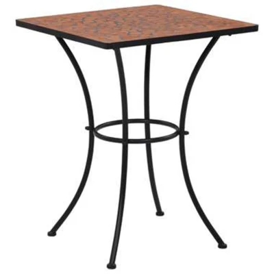 Afbeelding van Bistrotafel mozaïek 60 cm keramiek terracottakleurig