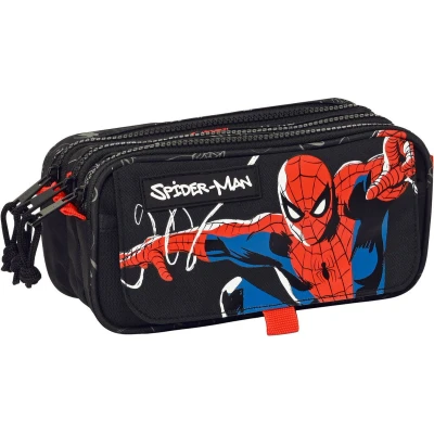 Afbeelding van Pennenetui met 3 vakken Spiderman Hero Zwart (21,5 x 10 8 cm)