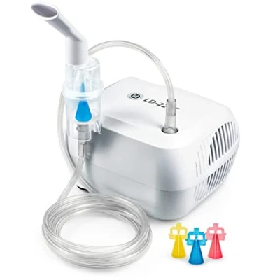Afbeelding van Little Doctor LD 220C Inhalator voor kinderen en volwassenen, aerosol therapie, vernevelaar, inhalatiecompressor, 3 x verstuiver, 55 dB, wit