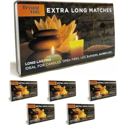 Afbeelding van 5 dozen met Bryant &amp; May extra lange wedstrijden