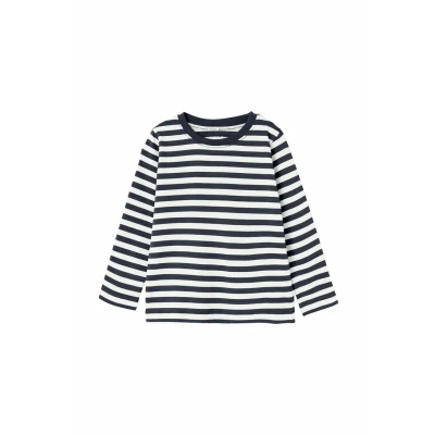 Afbeelding van NAME IT MINI gestreepte longsleeve NMMSALMO donkerblauw/wit