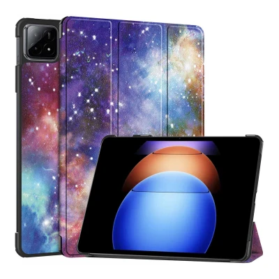 Afbeelding van Xiaomi Pad 6S Pro 12.4 Hoes: iMoshion Design Trifold Bookcase Space Kunstleder Tablet Hoezen