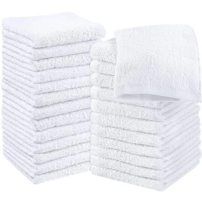 Afbeelding van Utopia Towels 24 stuks zeepdoeken, 30 x cm, met ophanglussen, absorberende washandjes voor het afvegen en reinigen van gezicht (wit)