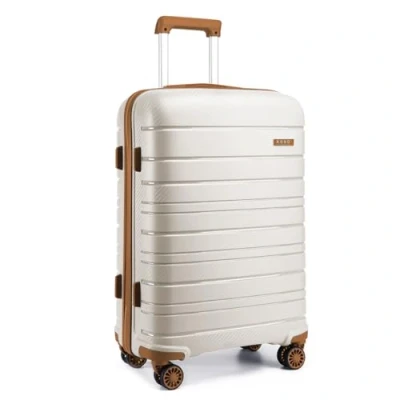 Afbeelding van Kono Lichtgewicht Hard Shell koffer Travel Carry On Bagage, crme Wit, Medium 24 Inch, Middelgrote met harde schaal